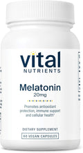 Vital Nutrients Melatonin 20mg - Vegan - Sleep Supplement to Support The Body's Natural Sleep Cycle* - Gluten Dairy Soy Free - 60 Capsules