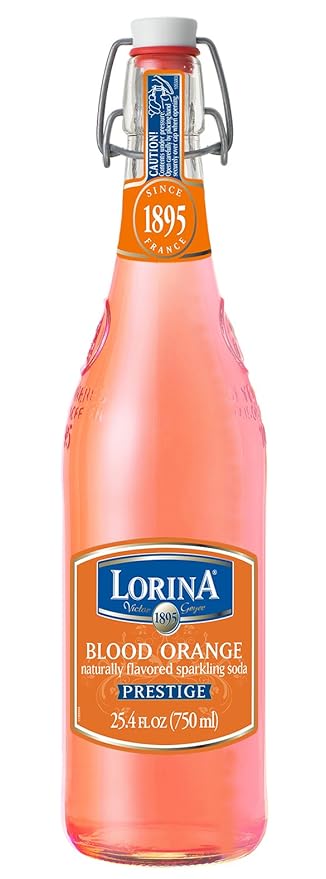 Lorina Sparkling Soda Water Blood Orange Flavor Prestige Collection (25.4oz 3-Pack) Naturally Flavored Carbonated Soda Water Artisan Crafted Gluten-Free Beverage - No Artificial Colors or Flavors