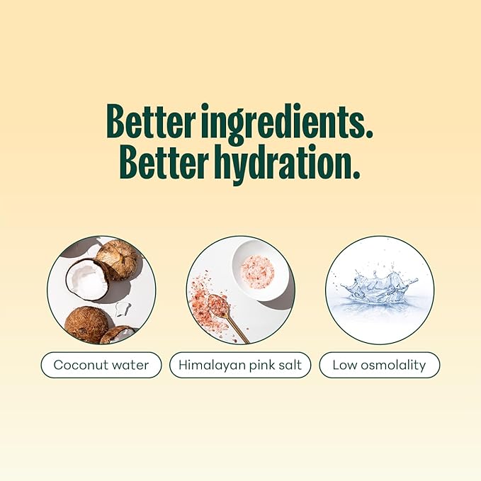 NOOMA - Hydrating Sports Drink - Electrolyte Drink with Organic Coconut Water - Organic &amp No Added Sugars - Rapid Hydration - 30 Calories &amp 505mg Electrolytes - Lemonade - 12 Pack (16.9oz each