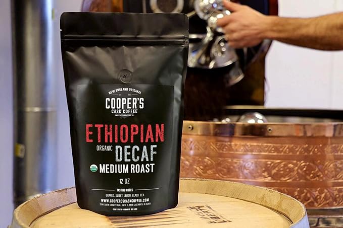 Organic Ethiopian Decaf Water Processed Medium Roast Ground Coffee (12oz Ground) (Pack of 2)