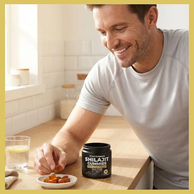 Primal Compound Shilajit Gummies Rich in Trace Minerals and Fulvic Acid Non-GMO Boost Energy and Immunity - 30 Gummies