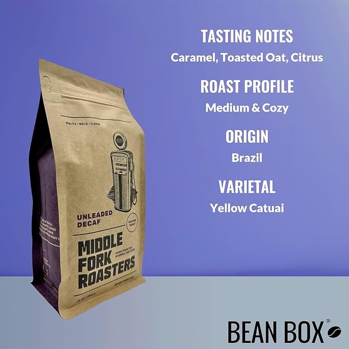 Unleaded Decaf - Roasted by Middle Fork Roasters - Whole Bean Coffee - 2 Pound Bag