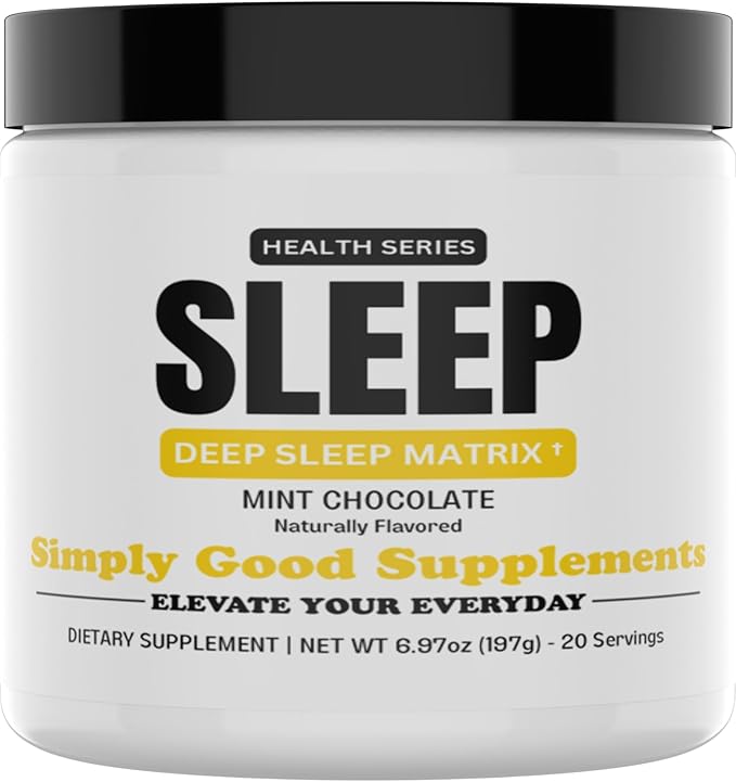 Sleep – Mint Chocolate Magnesium Sleep Drink Powder with Ashwagandha L-Theanine &amp Melatonin - All Natural Sleep Aids for Adults 20 Servings