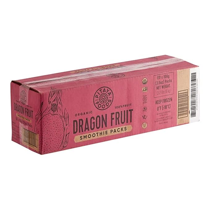 FixtureDisplays Foods 3.5 oz. Organic Dragon Fruit Smoothie Pack - 60 Pieces WS-877PIT004038-NPF