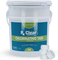 Rx Clear 1 Inch Chlorine Tabs | 35 Pounds | Use Tablets as Bactericide Algaecide &amp Disinfectant in Swimming Pools | Stabilized Long Lasting Slow Dissolving &amp UV Protected