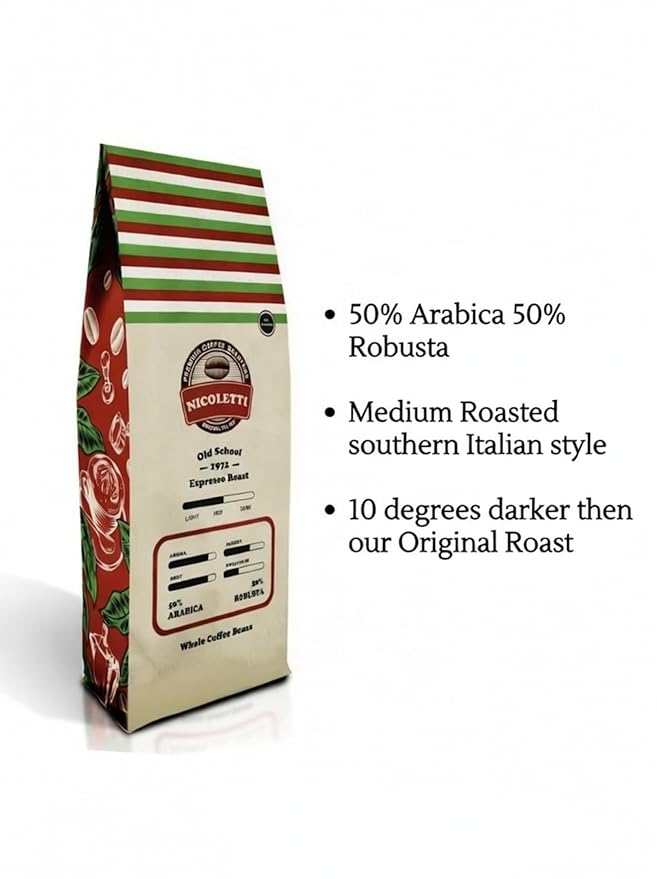Nicoletti Coffee Espresso Sampler Whole Bean Coffee 3 Pack Original | Old School | Napoli Flavors (2 pounds each)