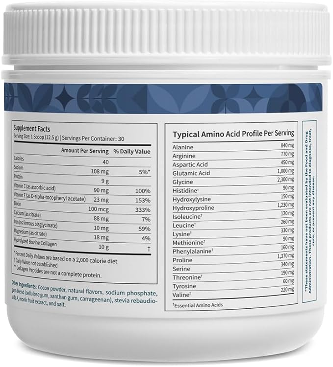 Pattern Wellness Collagen Peptides Powder (Type I &amp III) - Hair Nails Skin &amp Joint Support - Grass Fed &amp Pasture-Raised - Hydrolyzed Non-GMO Dairy Free &amp Keto-Friendly - Cookies &