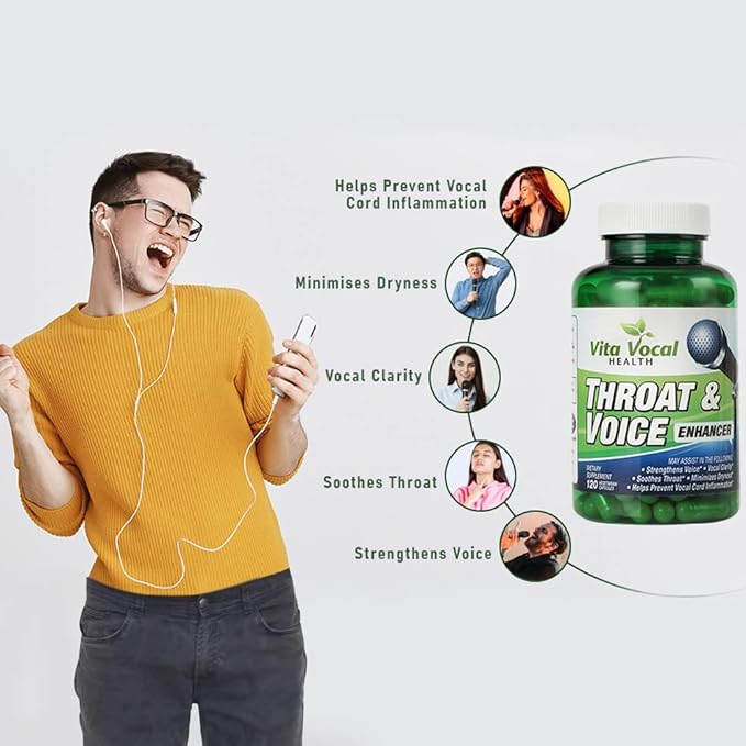 VitaVocal Throat &amp Voice Enhancer Eliminates or Reduces Hoarseness Restores Vocal Clarity Amazing Voice Remedy for Vocal Troubles for Singers Actors Public Speakers
