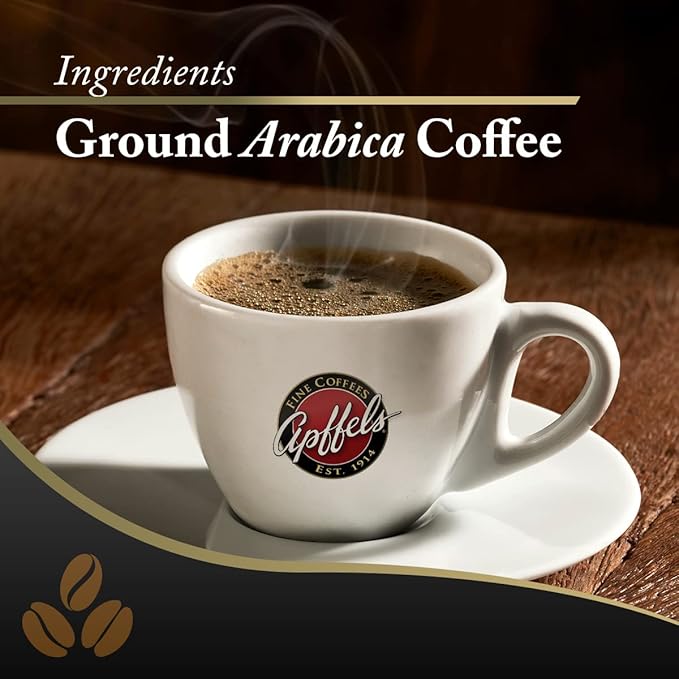 Apffels Colombian Decaf – Ground Medium Roast 100% Arabica Coffee (18 pack – 2.5 oz Each)