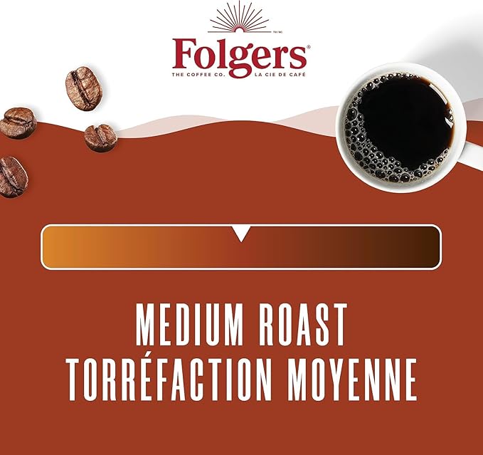 Folgers Classic Roast Medium Dark Roast Ground Coffee 816g Canister