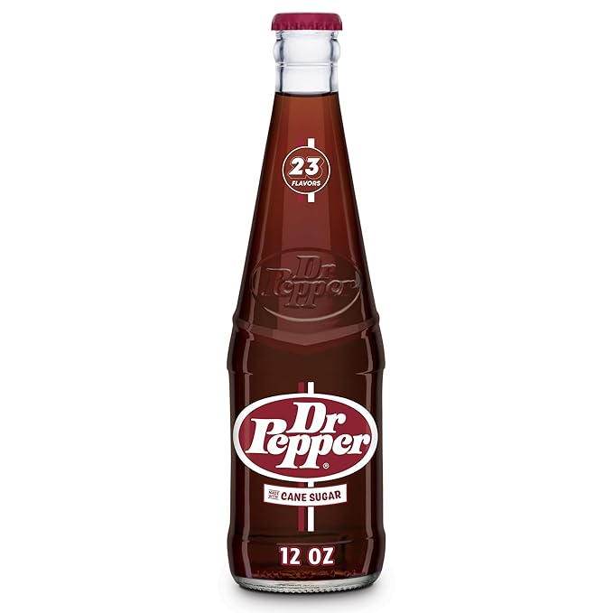 Dr Pepper Real Sugar Soda 12 Oz Glass Bottle (Pack of 6 Total of 72 Oz)