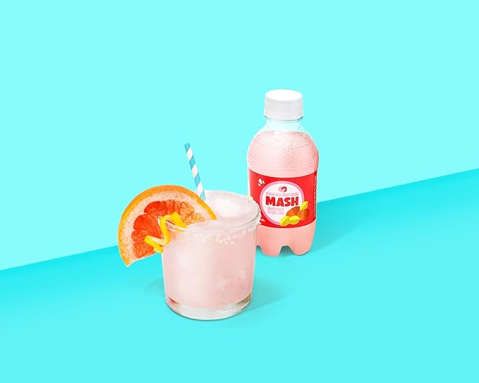 Boylan Bottling MASH Great Tasting Grapefruit Citrus Zing – Lightly Carbonated Fruit Drink - Low Calorie &amp No Sugar - Made With All Natural Pure Cane Sugar- 12 Count