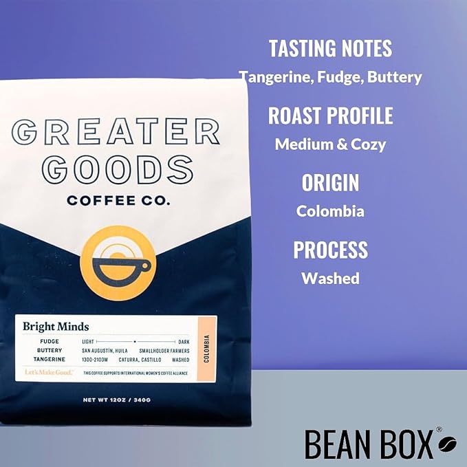 Bright Minds - Colombia - Roasted by Greater Goods Coffee Co. - Freshly Ground Coffee - 2 Pound Bag