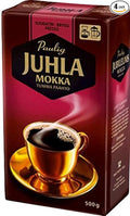 Paulig Juhla Mokka - Dark Roast - Fine Grind - Filter Blend Ground Coffee - Bag 500g (Finland) (4 Bags (Save 25%))