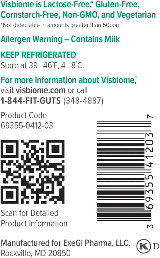 Visbiome® GI Care - High Potency Probiotic - 112.5 Billion CFU Live Probiotics Original De Simone Formulation Made in USA 120 Capsules.
