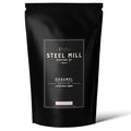 Steel Mill Coffee Co. Caramel Flavored Ground Coffee – 2 LB Bag | Medium Roast Colombian Arabica | Vegan Gluten-Free Sugar-Free Dairy-Free | Smooth Rich Caramel | Grown in Colombia