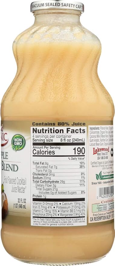 Lakewood Juice Pina Colada Organic 32.0 FO