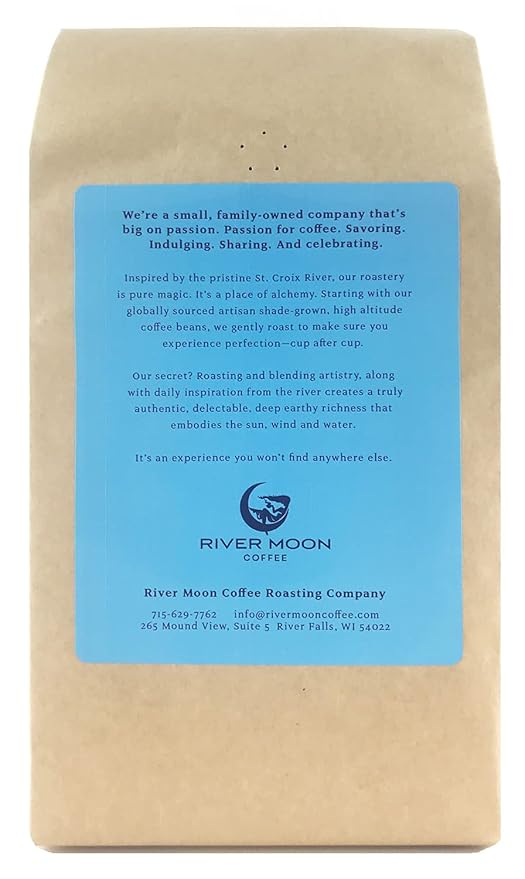 River Moon Coffee Kona Coffee Whole Bean Medium Roast 5 lbs Kona Waves Hawaiian Blend Sustainably Farmed 100% Arabica