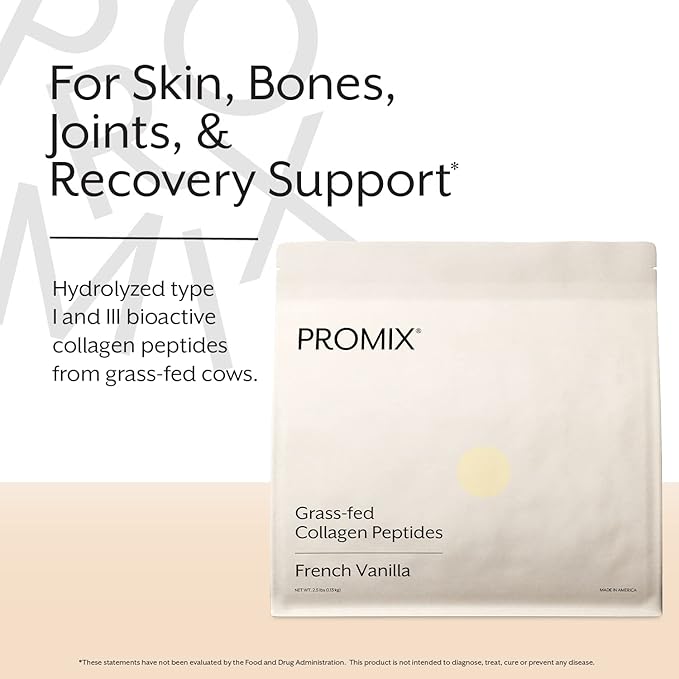 ProMix Nutrition Hydrolyzed Collagen Peptides Protein - Type 1 &amp 3 Grass Fed Collagen Organic Coconut Sugar Vanilla - 2.5 Pound (Pack of 1)