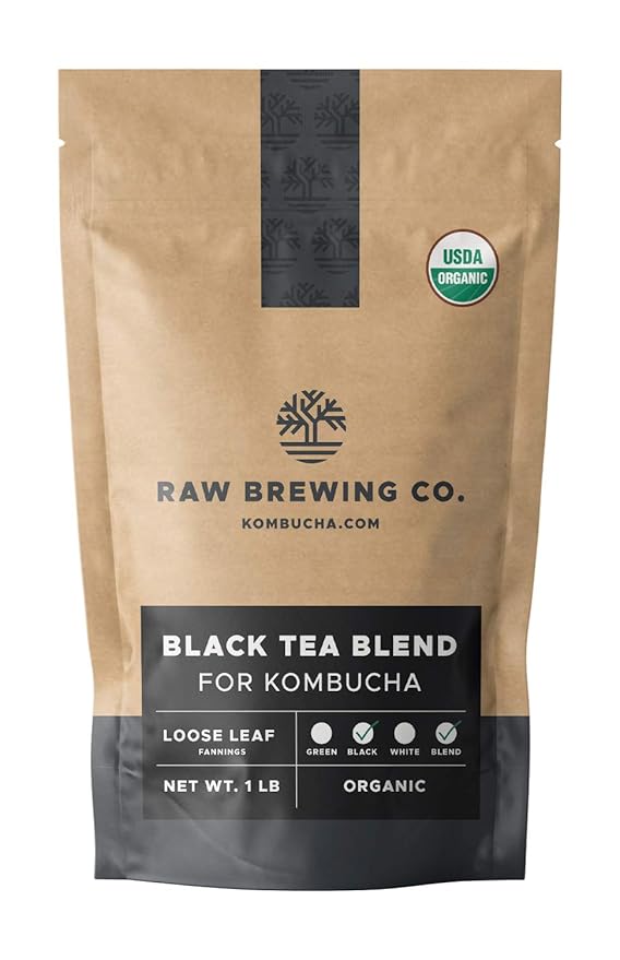 Kombucha.com Certified Organic Loose Leaf Tea - Kombucha Brewing Blends (Black Tea Blend 8 Ounce). Makes up to 25 gallons.