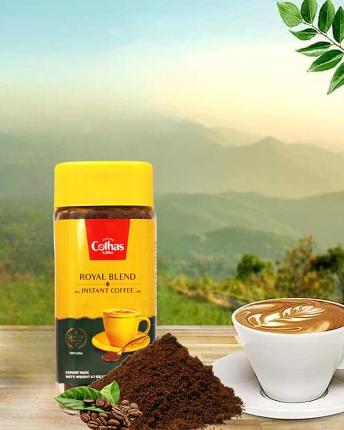 Cothas Traditional Royal Blend Instant Coffee Powder - Pack of 4 Each Bottle 190g = 760g [ Coffee : 100% ]