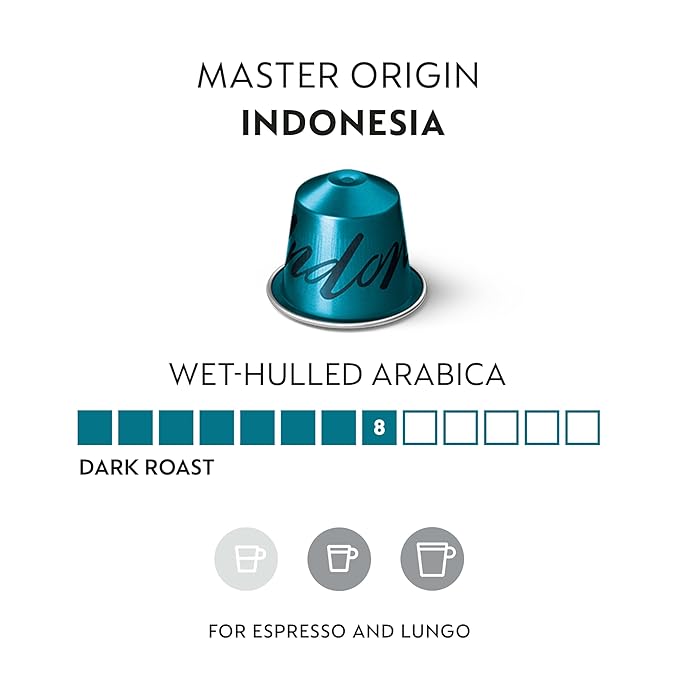 Nespresso Capsules Original Line Indonesia Master OriginDark Roast Coffee 50 Count Coffee Pods