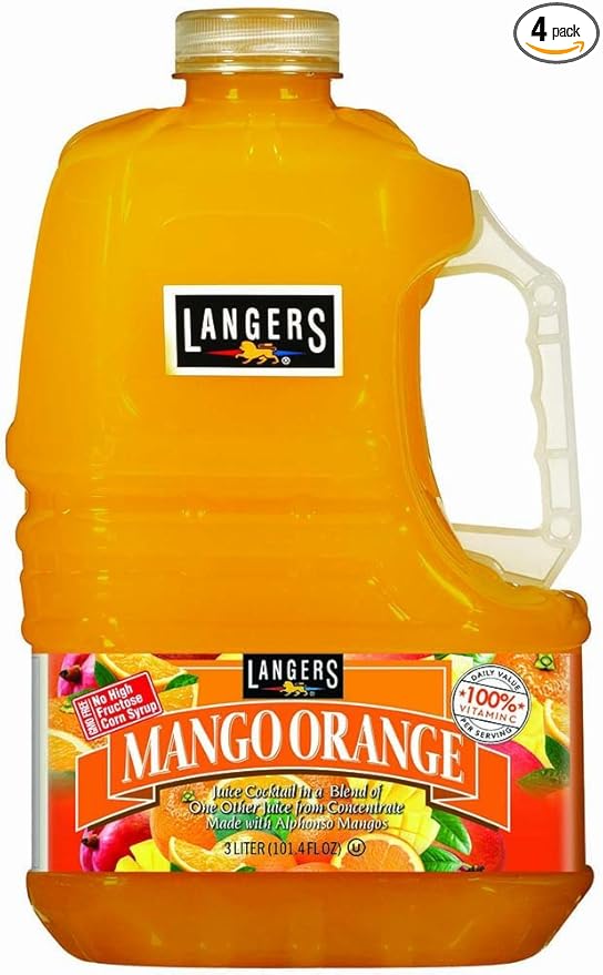 Langers Juice Cocktail Mango Orange 101.4 Fl Oz (Pack of 4)