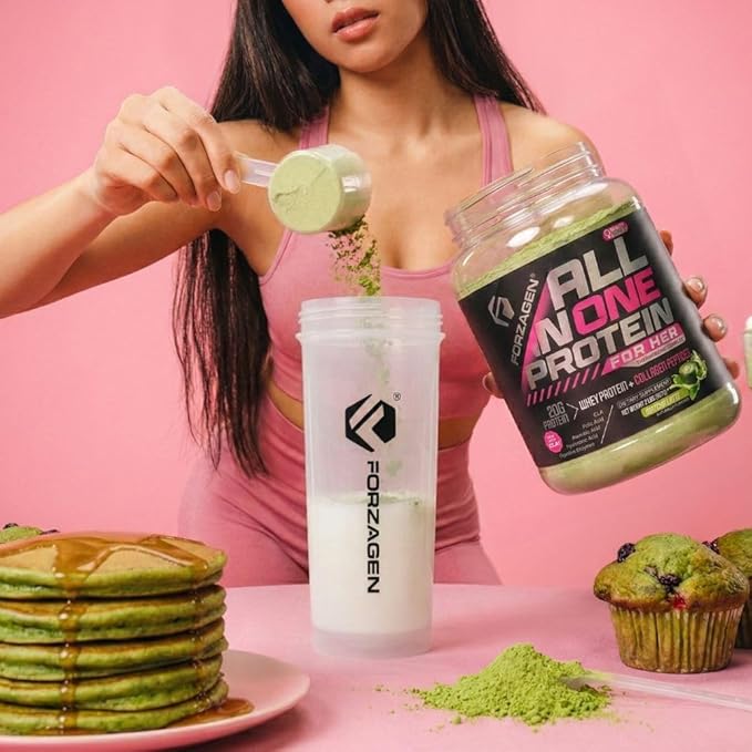 Forzagen All in One Protein for Her Protein Powder for Women with Collagen Peptides (2 Pound (Pack of 1) Matcha Latte)