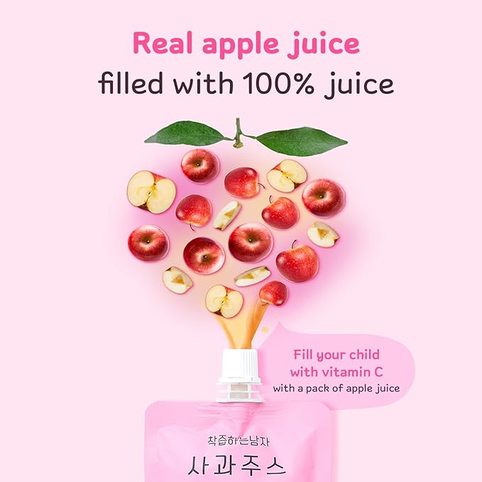 Gyeongbuk Sun Farm Apple Juice Nectar Beverage Drink 1Box(100ML/3.38fl.oz X 30ea) 100% Korean Organic Ingredients Cold-pressed No Additives All Family Vitamin Fruit Extract Juice