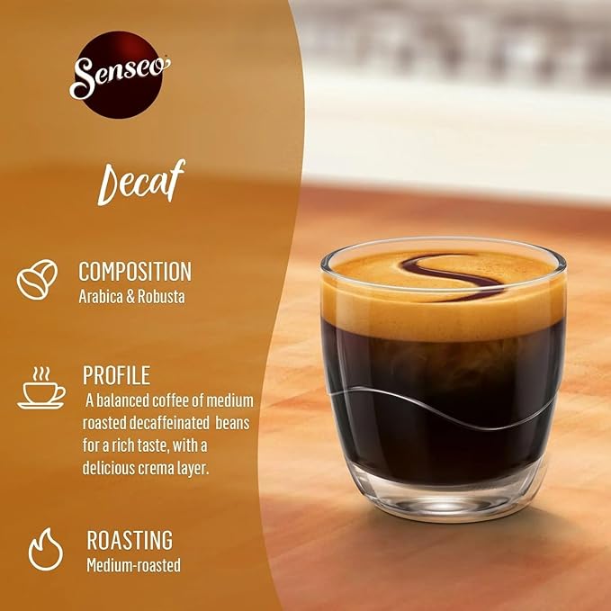 Senseo Decaf Coffee Pods 16 Count (Pack of 5) - Single Serve Coffee Pods Bulk Pack for Senseo Coffee Machine - Compostable Coffee Pods for Hot or Iced Decaffeinated Coffee Cold Brew Coffee