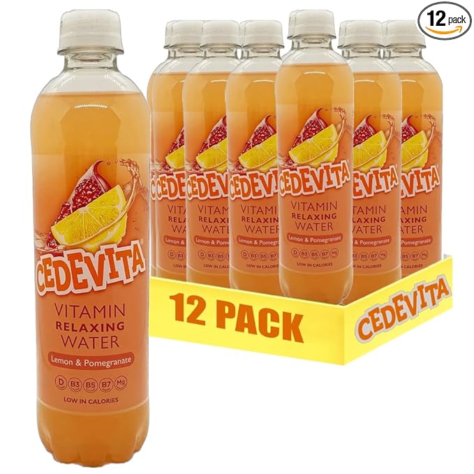 Cedevita Multivitamin Drink Healthy and Sweet Refreshing Vitamin Drink Powder Mix Lemon &amp Power Garnet with 9 Essential Vitamins Energy Drink - Pack of 12 0.5 L
