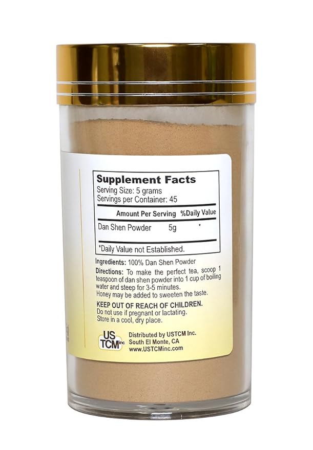 Dan Shen Powder Salvia Miltiorrhiza Powder Red Sage Root Powder 丹参粉 120mesh (8oz)