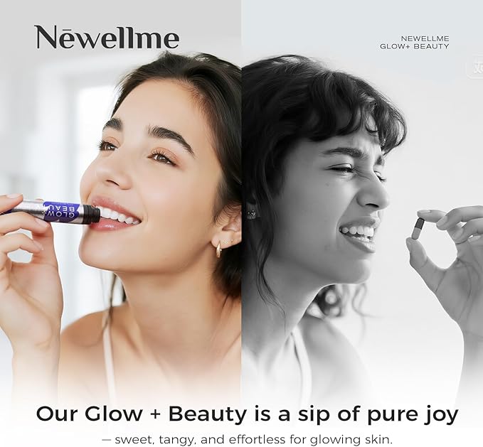 NEWELLME Liquid Collagen Shots with Hyaluronic Acid 18000mg Multi Collagen Peptides Sugar Free Ready-to-Drink Collagen Supplement for Hair Skin Nails 42 Bottles