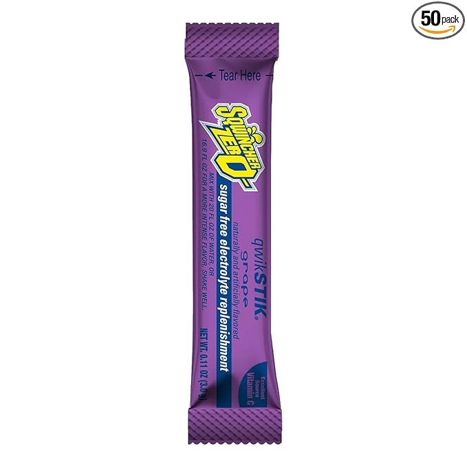 Sqwincher Quik Stik Zero Oral Electrolyte Solution Grape 0.11 oz. Packet 50 Ct