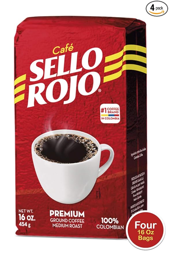 Sello Rojo Tradicional Medium Roast Ground Coffee Bag 16 oz Pack of 4