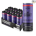BeGOAT Clean Energy | Strawberry Acai Zero Sugar | 6 Ingredients Plant-Based Zero Sugar Non-GMO Vegan | 200mg Natural Caffeine | 12 fl oz Cans (Pack of 12)