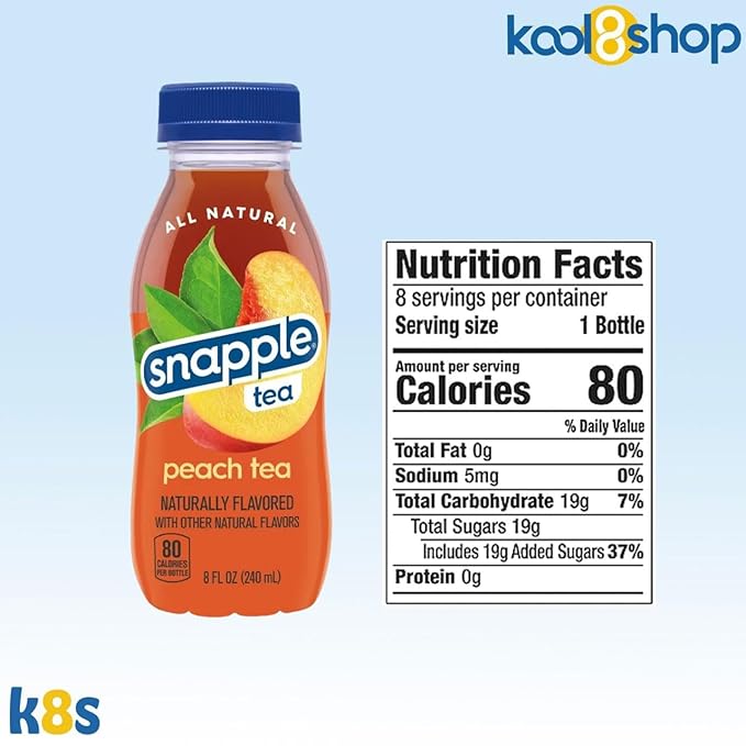 Snapple Apple All Natural Juice Drink 8 fl oz Mini Plastic Bottle 24 Pack + 2 Reusable Snack Bags by KOOL8SHOP Infinite Deals