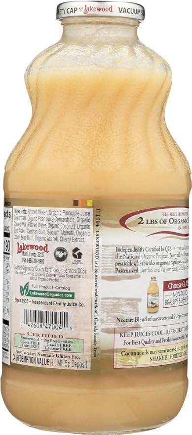 Lakewood Juice Pina Colada Organic 32.0 FO(Pack of 3)