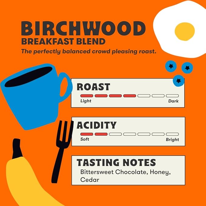Peace Coffee Birchwood Breakfast Blend Medium Roast Whole Bean Coffee 12 oz Pack of 3 Organic Fair Trade Smooth Mild Flavor Shade Grown Fresh Roasted