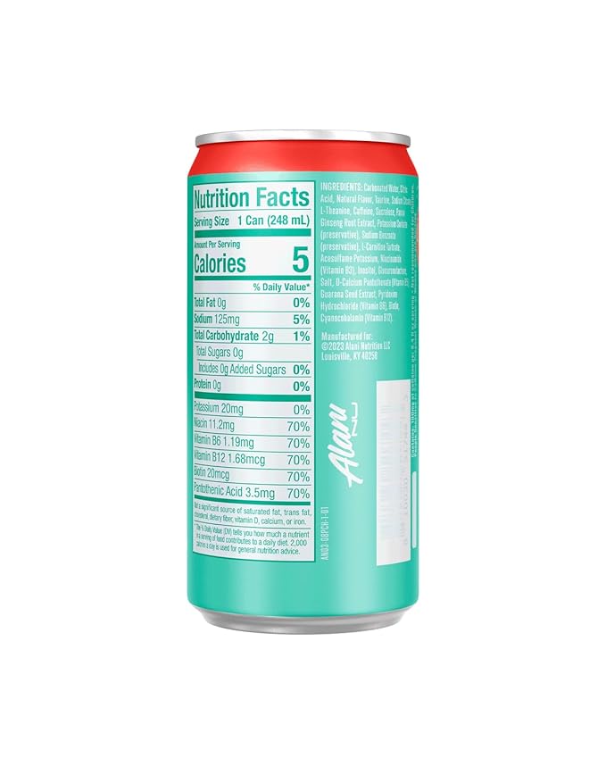 New Alani Sugar Free Energy Drinks - Juicy Peach Cherry Slush Mini Cans Variety Pack 8.4oz (12 Pack)
