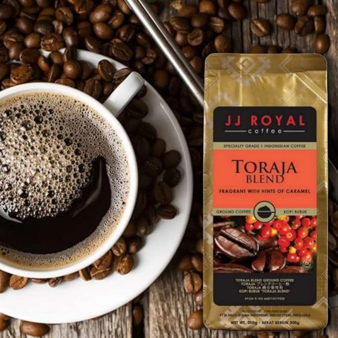JJ Royal Coffee Toraja Blend 200g Ground Coffee (Pack of 4)