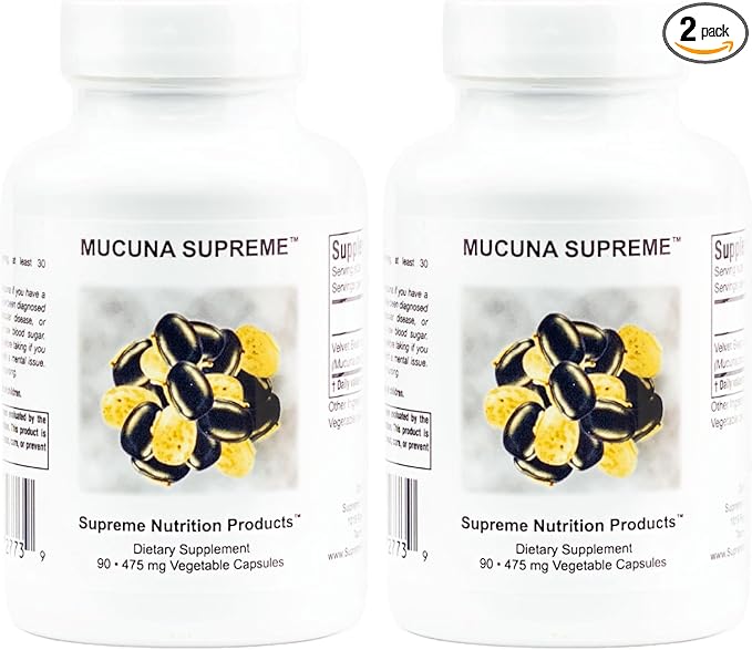 Supreme Nutrition Mucuna Supreme 90 Pure Velvet Bean Seed Vegetarian Capsules (Pack of 2)