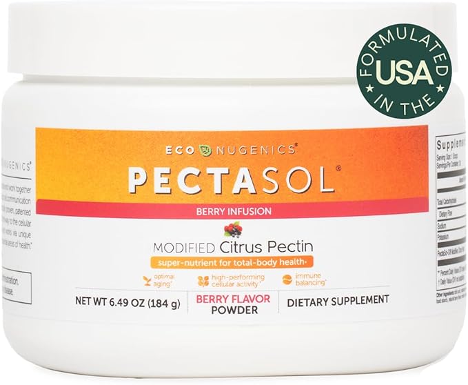 PectaSol Modified Citrus Pectin – 184g Berry Powder – Total-Body Health Supplement to Support the Heart Immune System Inflammation Response &amp Healthy Aging + Maintain Healthy Galectin-3 Levels