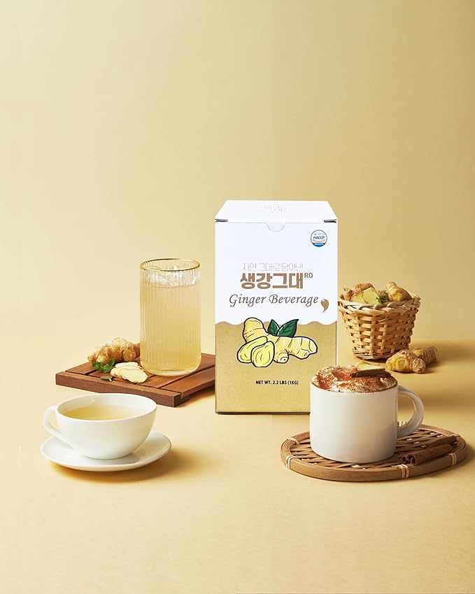 Korean Ginger Juice Concentrate 1kg – Low-Temp Extract Less Spicy Easy on Stomach – Make 6L+ Ginger Tea – No Additives HACCP Certified – 생강즙