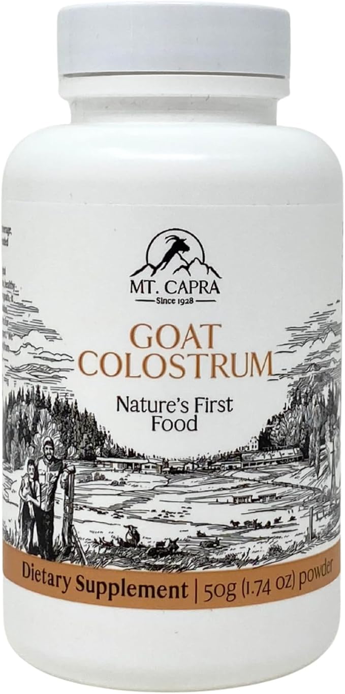 Mt. Capra Goat Colostrum | for Healthy Immune System Gut and Athletic Performance | Grass-Fed High in Immunoglobulins | 17 Servings - 50 Grams