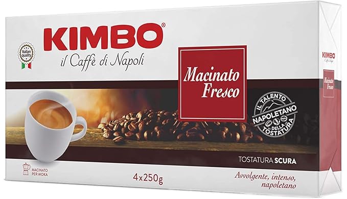 Kimbo Macinato Fresco 4 buste da 250g Imported from Italy