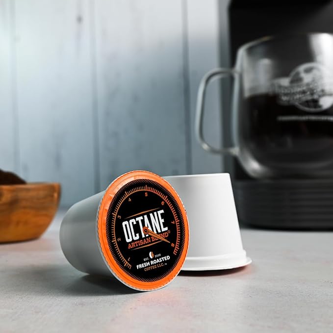 Fresh Roasted Coffee Octane Italian Dark Roast Artisan Blend 96 Pods for K Cup Brewers