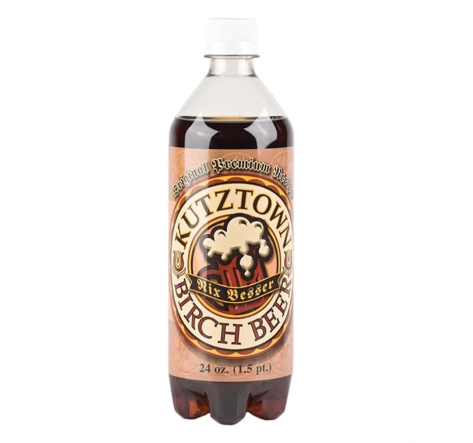 AmishTastes Soft Drinks Variety Box (Sarsaparilla Birch Beer White Birch Beer Root Beer) Kutztown Nix Besser PA Dutch Amish Style 96 Oz.