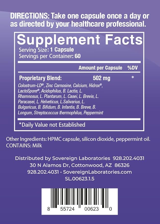 Stomach Armor - Shelf Stable Pre and Probiotic - Liposomal Colostrum-LD Enhanced. Beneficial Stains Colonize and Promote Gut Health Designed for Adult Women and Men