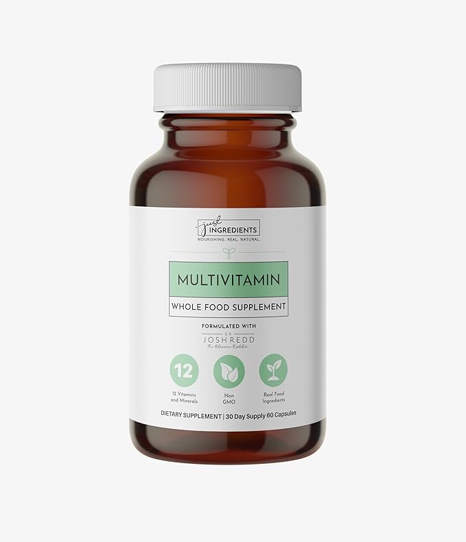 JUST INGREDIENTS Multivitamin Supplement - Plant-Based Vegetarian Muscle Growth - 60 Capsules